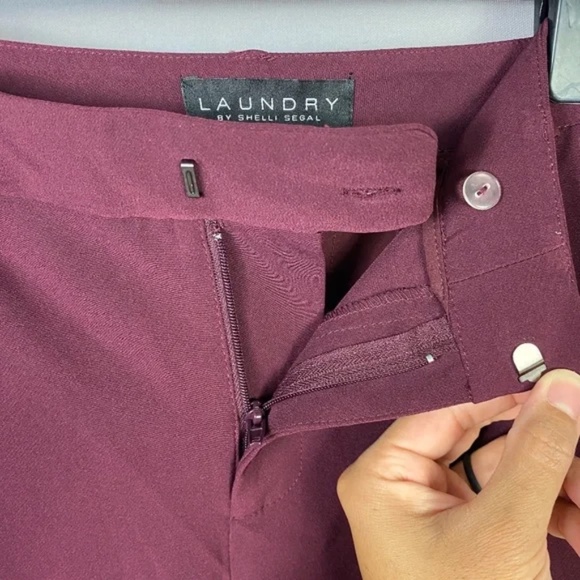 Laundry By Shelli Segal Womens Side Stripe Trousers in Wine Tasting Size 12 - Picture 10 of 13